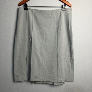 Grace Elements Neutral Gray Pleated Career Pencil Skirt Women's Size 14 Business